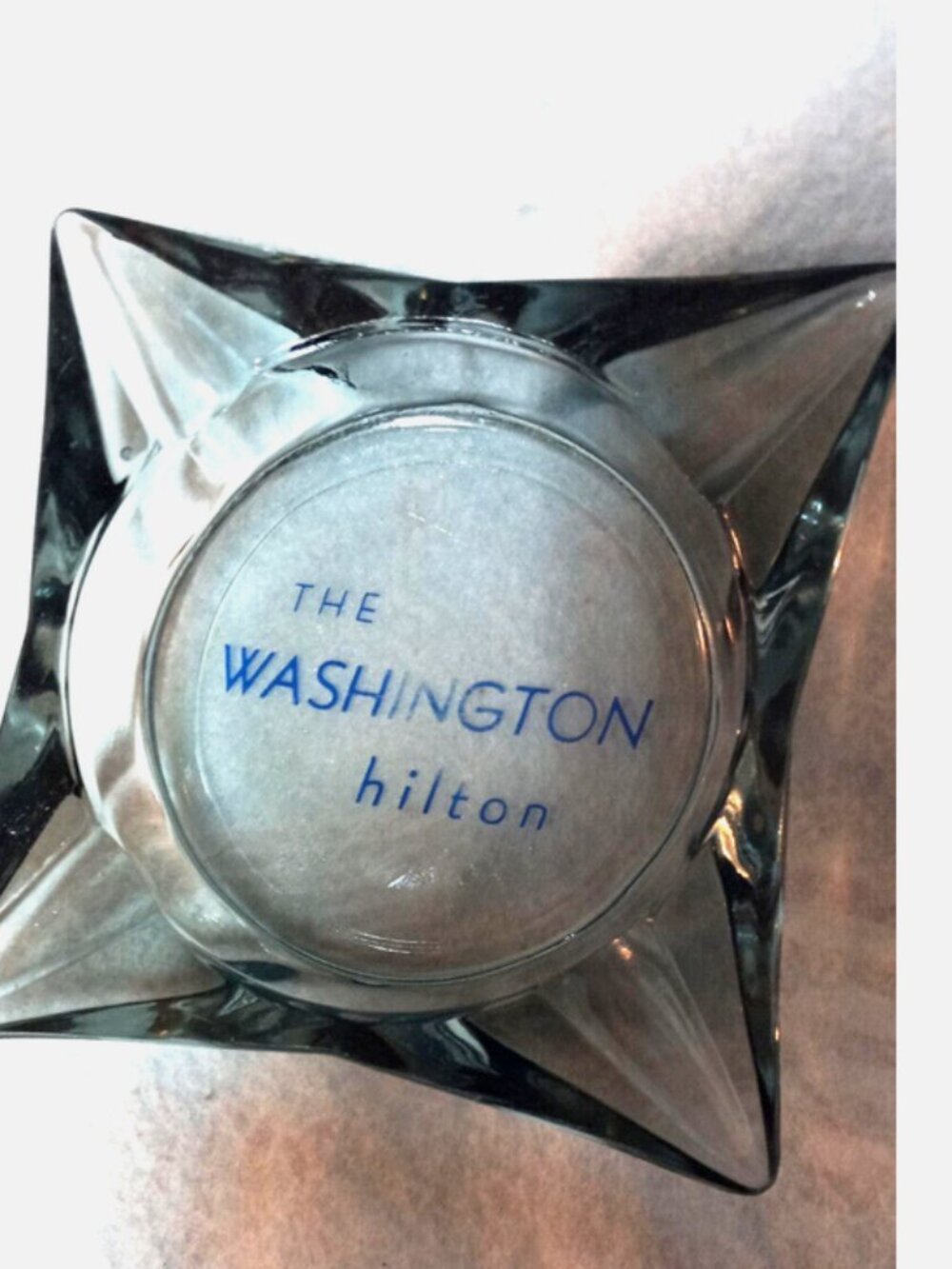Vintage Washington Hilton Hotel Glass Ashtray Washington DC Historic Collectible